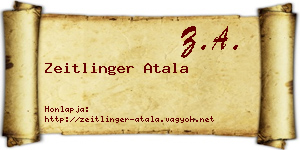 Zeitlinger Atala névjegykártya